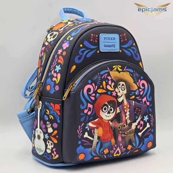 Loungefly Disney Pixar Coco Trio Art Mini Backpack - Picture 2 of 6